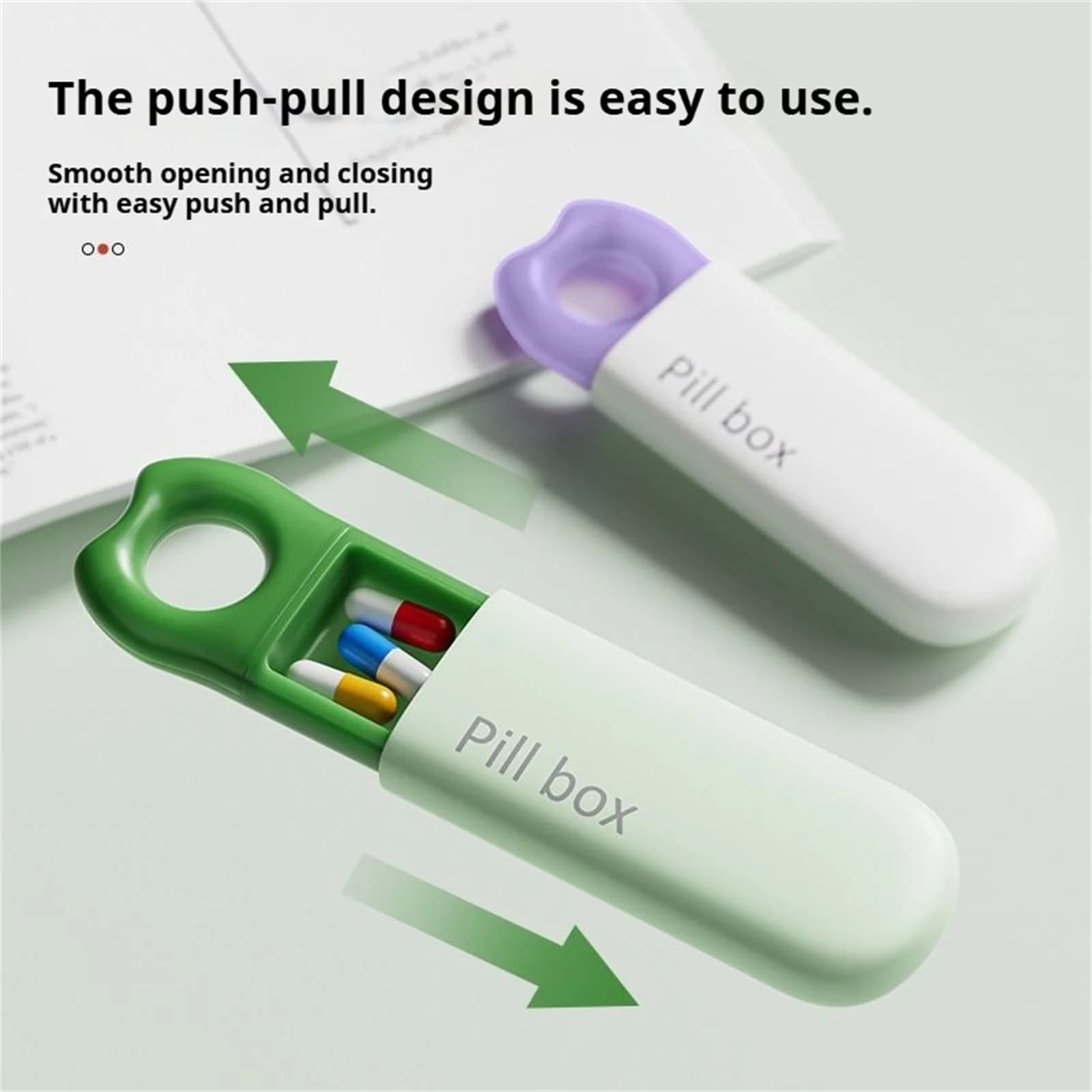 Organizzatore di pillole portatile a 3 scomparti, mini scatola per medicinali da viaggio, scomparti separati, custodia leggera e impermeabile per l'uso quotidiano e