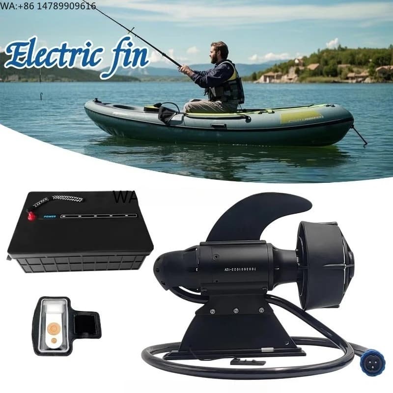 Motore Elettrico per Kayak Gonfiabile da Pesca 9KM/H, Propulsore Subacqueo Impermeabile, Pinna Elettrica per Stand-Up Paddle Board