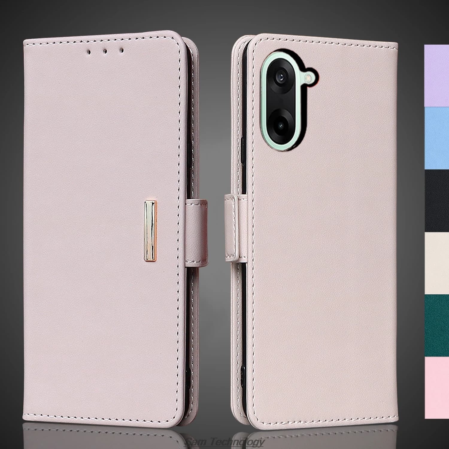 Custodia in pelle con fibbia magnetica per Oneplus Nord CE 5/1 + Nord CE 5 Portafoglio RFID BLOCCO Flip Cover femminile Semplice Capa Fundas Coque