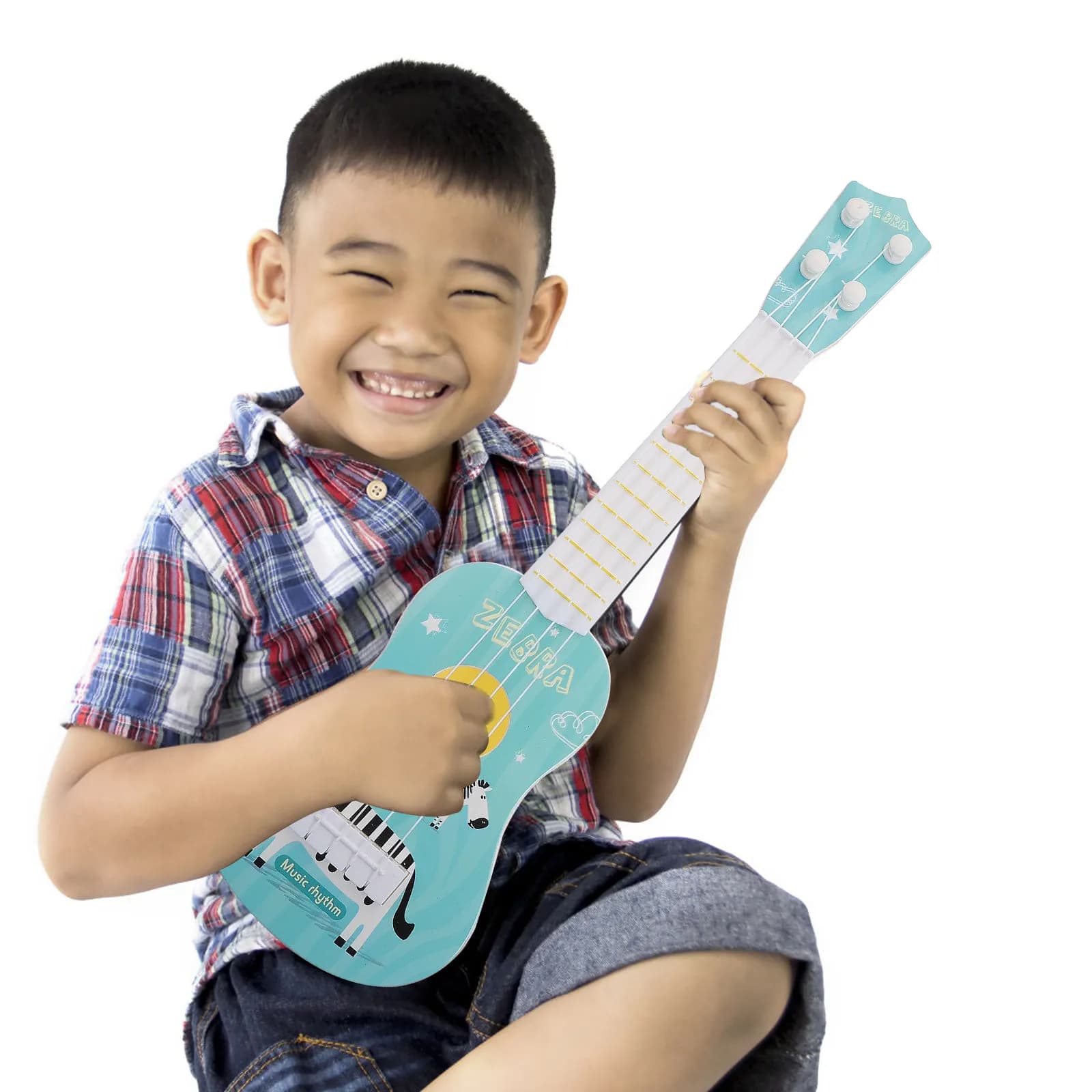 Ukulele per Bambini, Chitarra in Plastica per Principianti, Strumento Musicale Educativo per l'Apprendimento Precoce dei Bambini, Mini Giocattolo Musicale