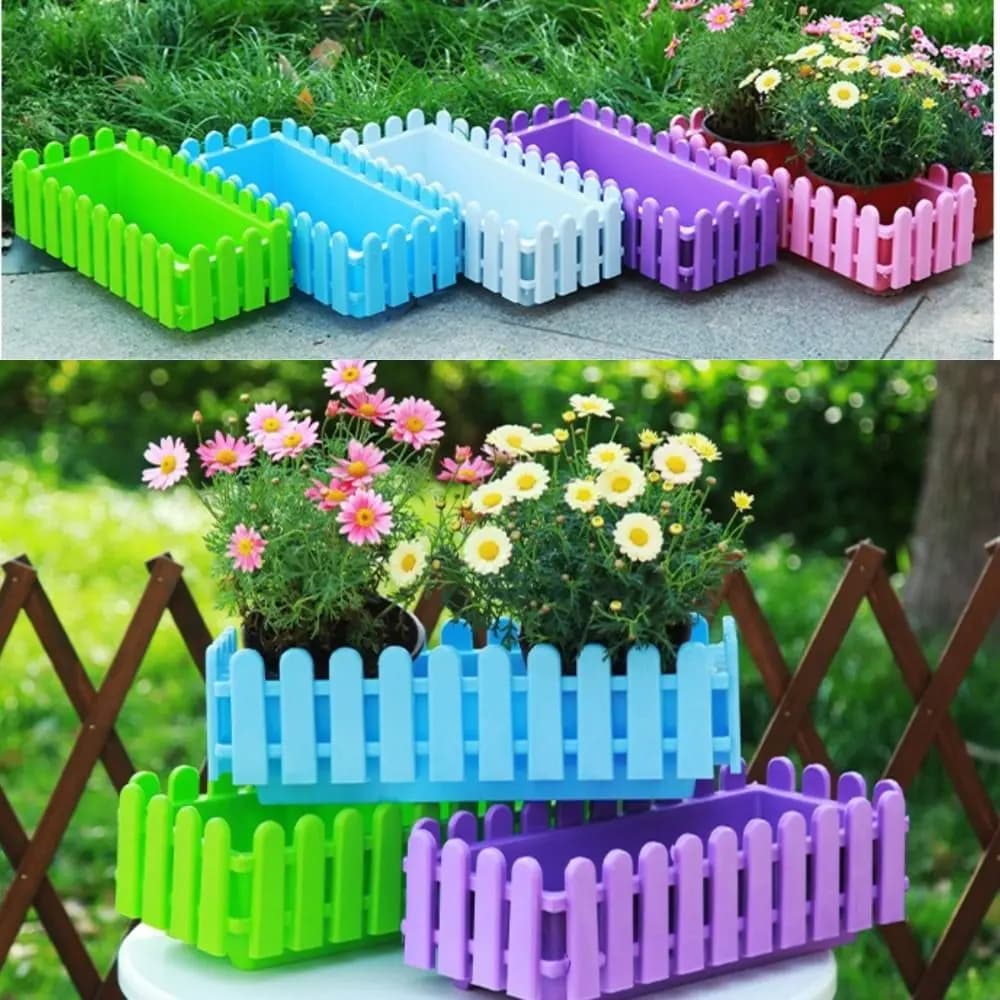 Vasi da fiori rettangolari portatili Striscia di recinzione in plastica Bacino fatto a mano Grande recinzione da giardino addensata per la casa