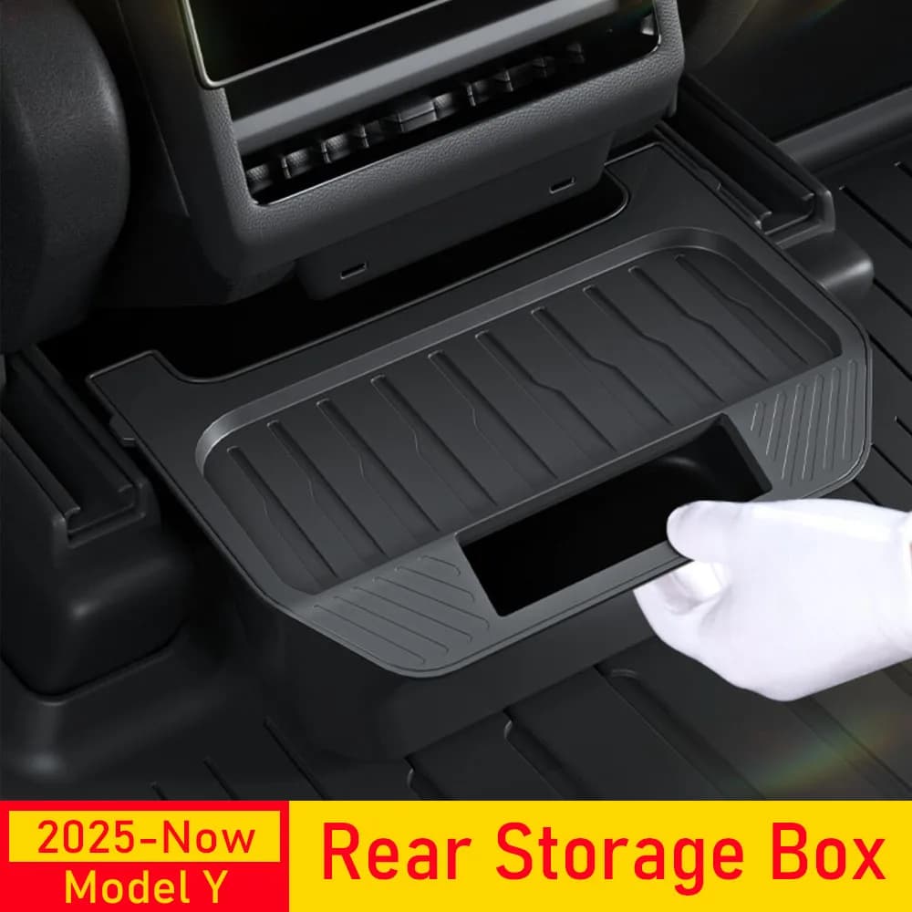 Scatola portaoggetti per sedile posteriore per Tesla Model Y Juniper 2025 2026 Organizer Contenitori per console centrale Sedile posteriore Bidone della spazzatura Accessori per la spazzatura