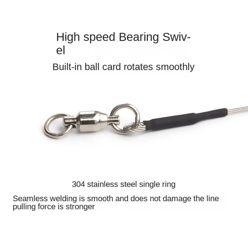 2025 49 fili Linea di piombo da pesca Amo da pesca Girelle rotanti Filo anti-morso Corda Clip di filo Filo anti-morso Sicurezza a scatto da pesca