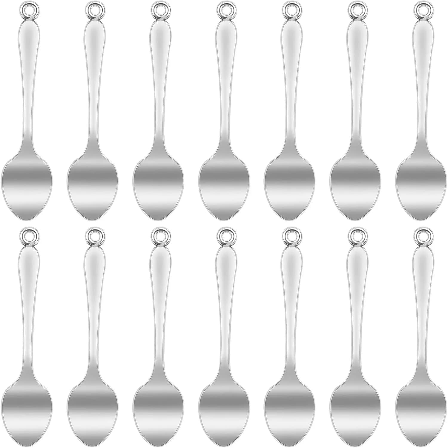 50 pendants with spoon-shaped pendant, mini pendants for kitchen dishes in alloy, micrococks, spoon pendants, jewelry for necklace, bracelet
