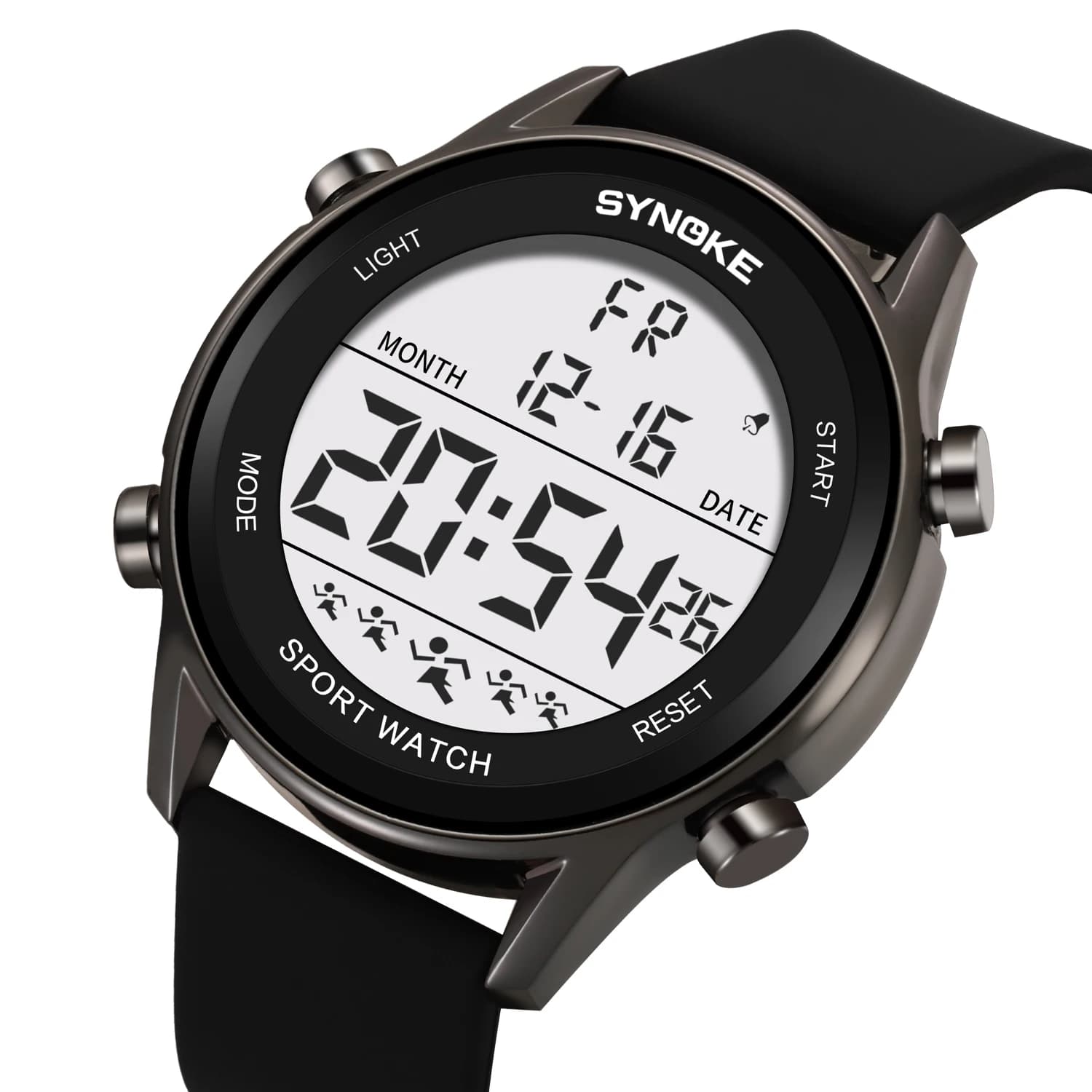 Men's Digital Watches Waterproof SYNOKE 9825A Silicone Strap Large Screen Watch Update Big Men's Watches Relogios Masculino