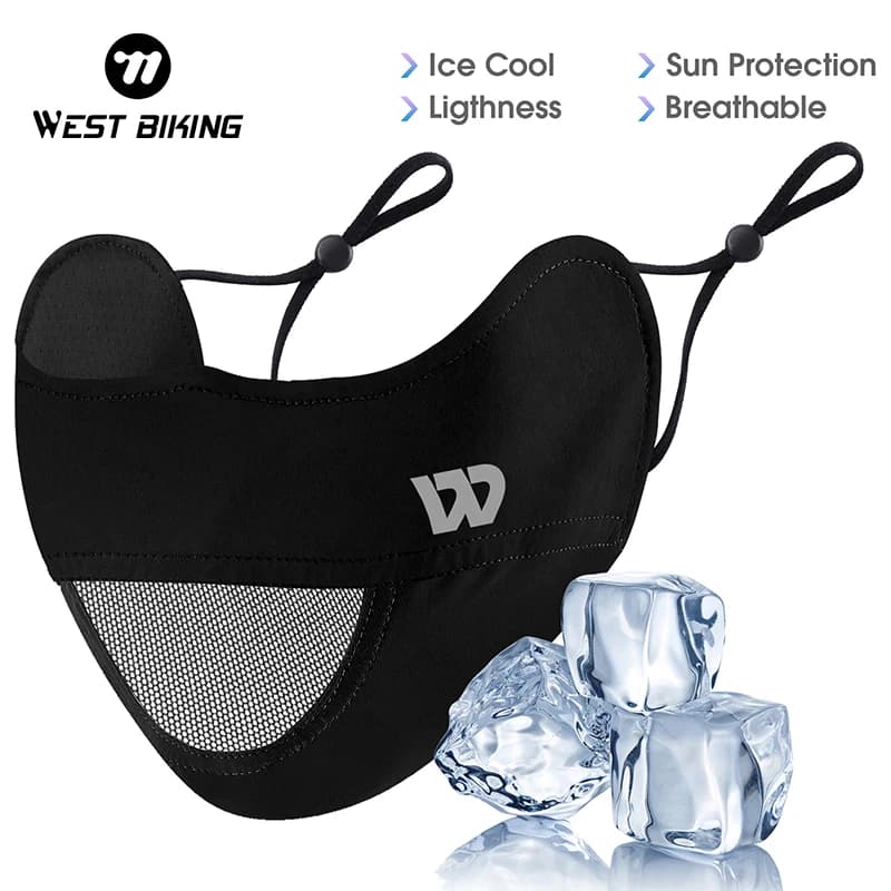 WEST BIKING Summer Ice Silk Facemask anti-uv protezione solare traspirante regolabile uomo donna sport all'aria aperta Running Cycling Mask