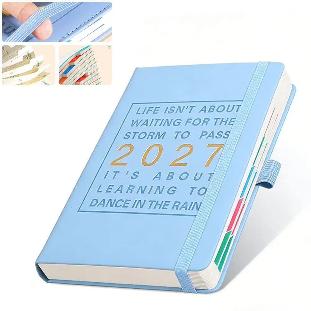 New A5 2027 Schedule Book English Efficiency Manual 365 Day Planner with Calendar Notebook School Office Supplies