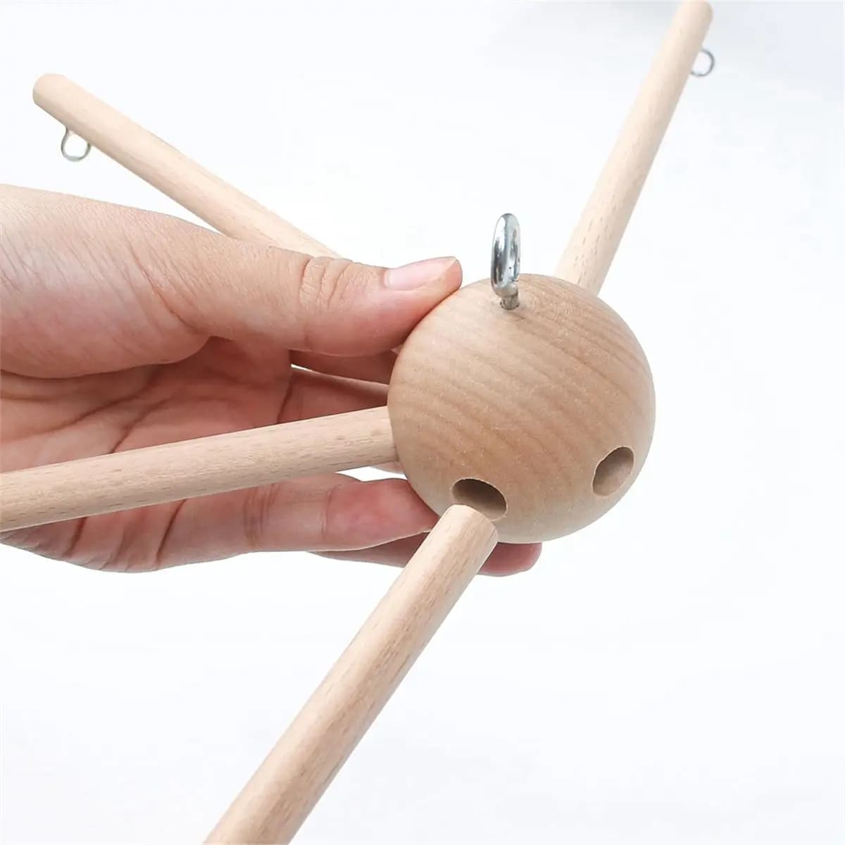 (AIMA) DIY Decorative Natural Wooden Wind Chime Equipment for Infant Boy Girl Home Nursery Bedroom Ceiling Wall Balcony
