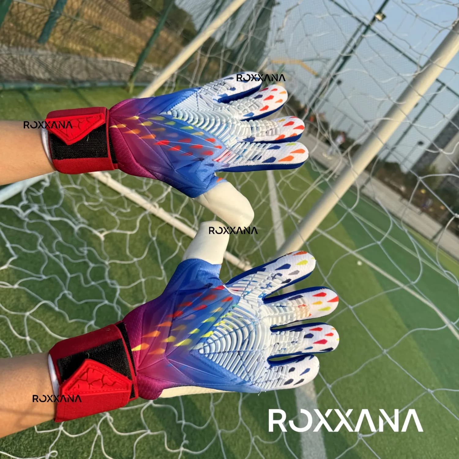 Guanti da portiere da calcio per adulti e bambini, guanti protettivi da competizione e allenamento, guanti in lattice addensato