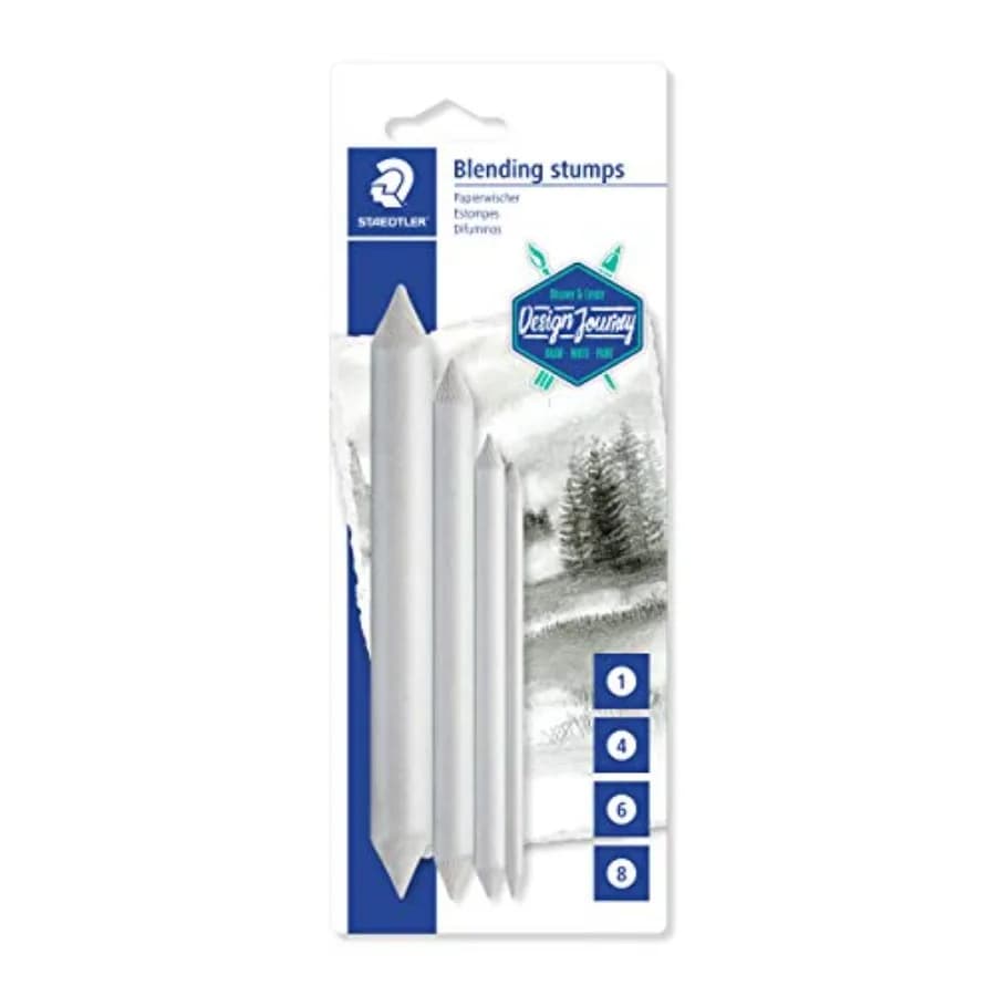 Blending Stump Set, for Pastels, Graphite, Charcoal, Artist Blender, Pack of 4 Assorted Sizes, 5426-S BK4