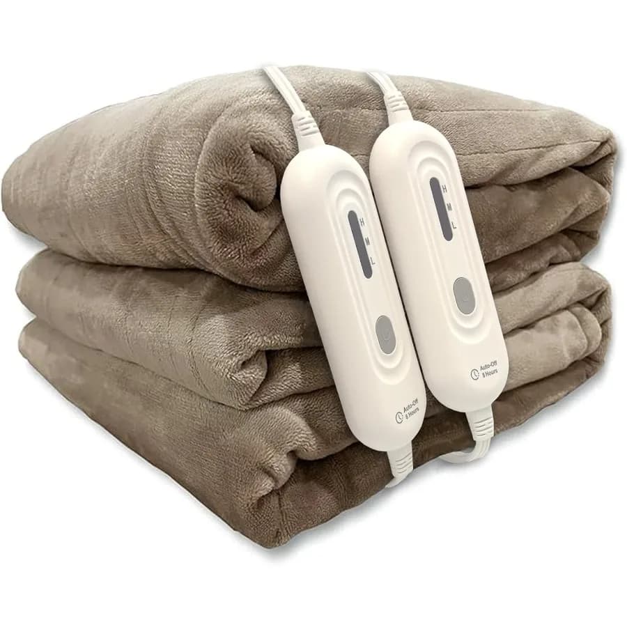 Coperta riscaldata elettrica Queen Size Doppio controllo Coperta riscaldante super accogliente morbida in flanella a 2 strati 84" x 90" con 3 livelli di calore e