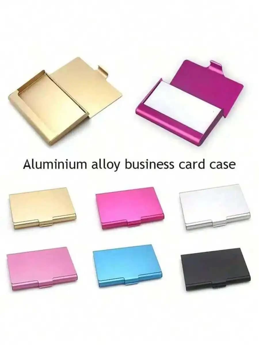 1 Creative Business Card Box, Aluminum Alloy Business Card Box, Business Card Holder, Business Card Holder, Business Card Holder, Card Storage, Business Card Storage, Credit Card Case, Wallet, Home Storage Box, Office Supplies And Office Storage.