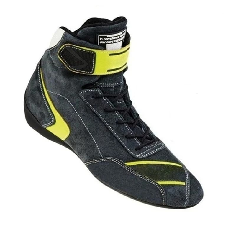 Genuine Leather Off Road Motorcycle Riding Boots Flame Retardant Anti Slip Wearproof Fireproof Karting Racing Driver Shoes