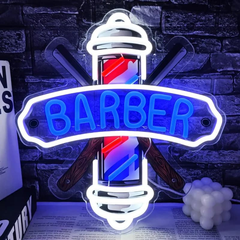 Insegna al Neon per Barbieri, Decorazione per Saloni di Bellezza, Luce Dimmerabile per Pub, Insegna Luminosa USB per Negozi, Regalo