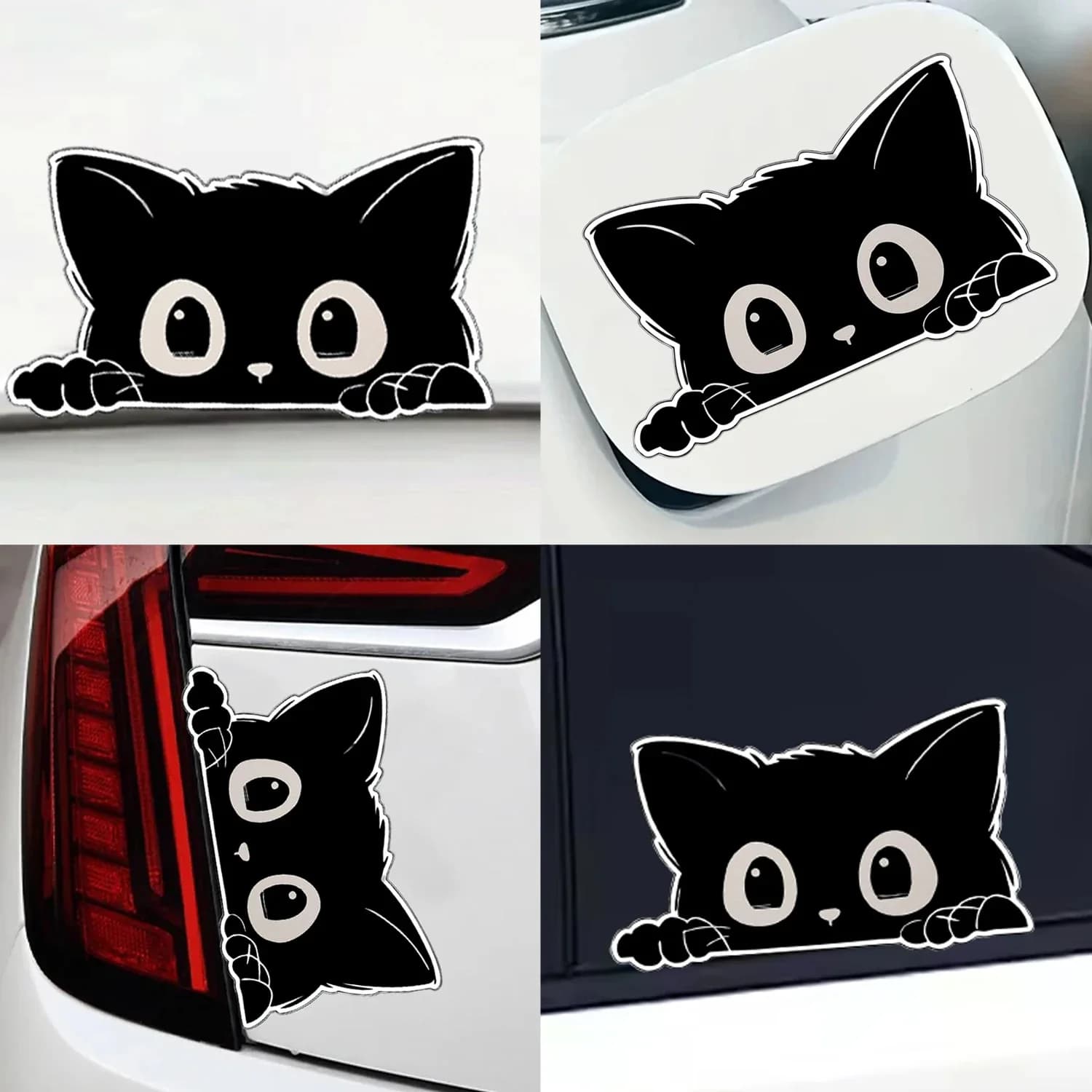 Peeking Black Cat Adesivi Graffi Mascheratura Creativo Vinile Styling Copertura PVC Impermeabile Auto Elettrica Auto Moto Decalcomanie