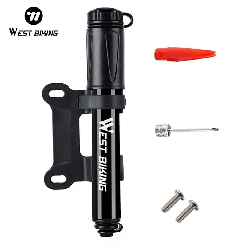 WEST BIKING Mini Bike Pump 100PSI Schrader Presta Valve MTB Road Cycling Pump Aluminum Alloy Bicycle Hand Air Pump Tire Inflator