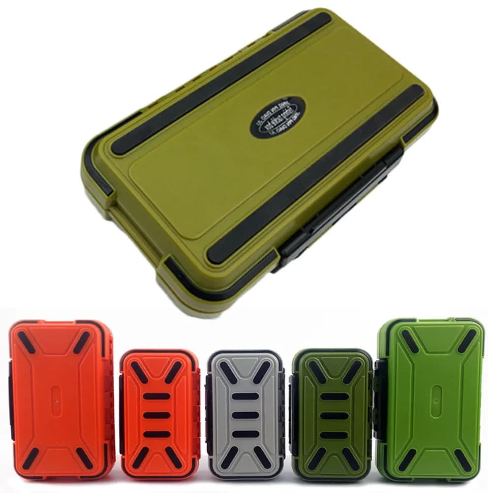 Scatola porta attrezzi da pesca impermeabile a doppio lato con 24 scomparti per esche, ami, girelle, perline, batterie, custodia USB, custodia in ABS, verde