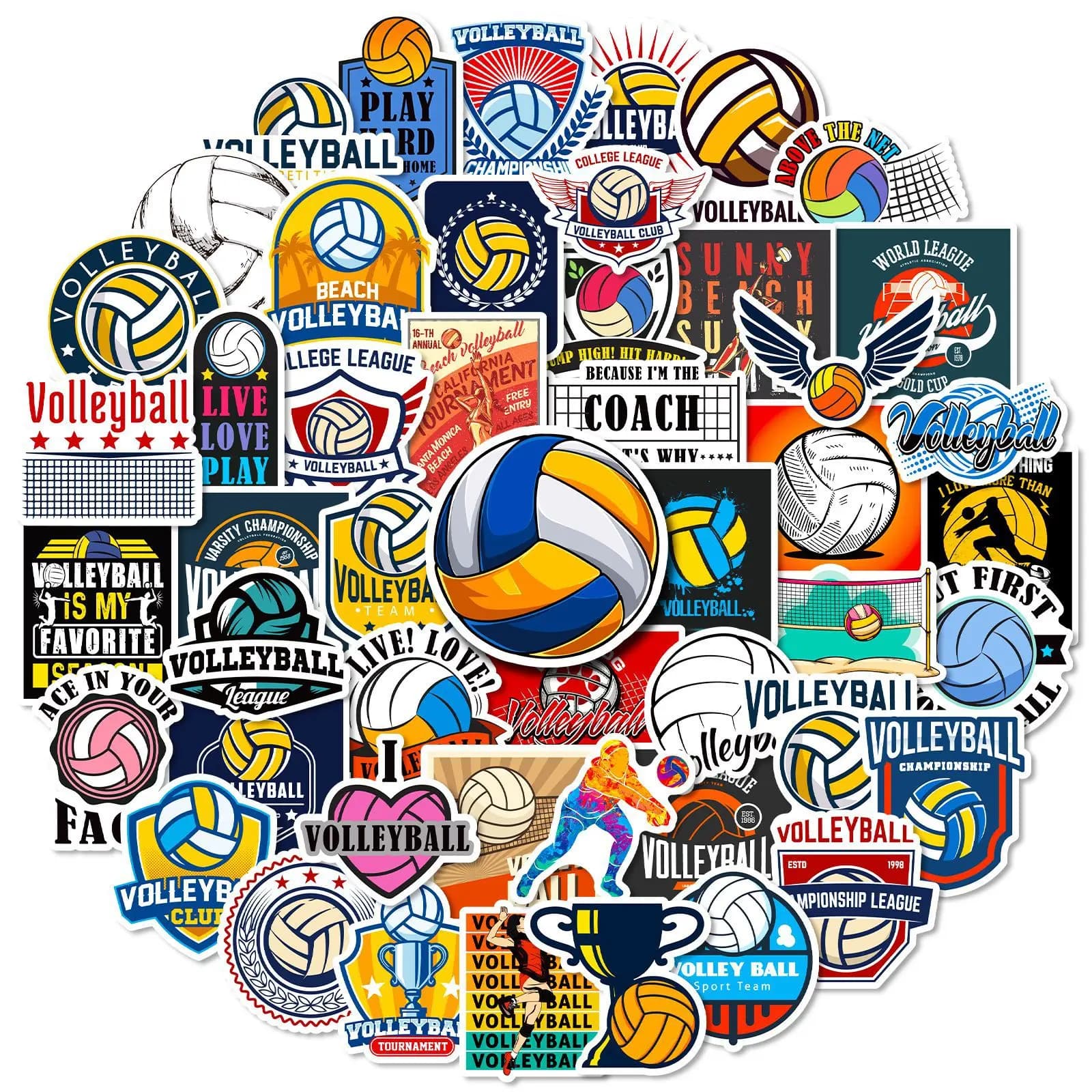 50 pezzi pallavolo sport Mix and Match Graffiti Car Trunk chitarra Skateboard adesivo impermeabile