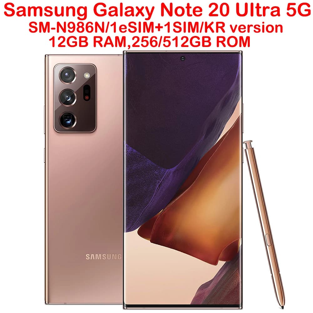 Samsung Galaxy Note 20 Ultra 5G N986N Smart Android Phone 6.9-inch 12GB 256GB NFC 108MP Samsung Phone Korean Version Unlocked