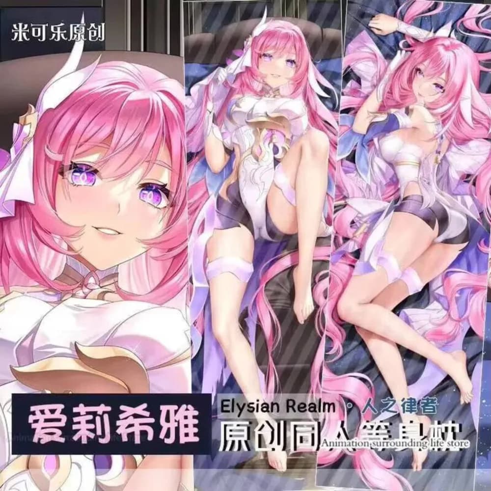 NUOVO 2023 Gioco Anime Giapponese Honkai Impact 3 Elysia Dakimakura 2WAY Che Abbraccia Corpo Coperture Per Cuscini Otaku Cuscino Fodere Per Cuscini