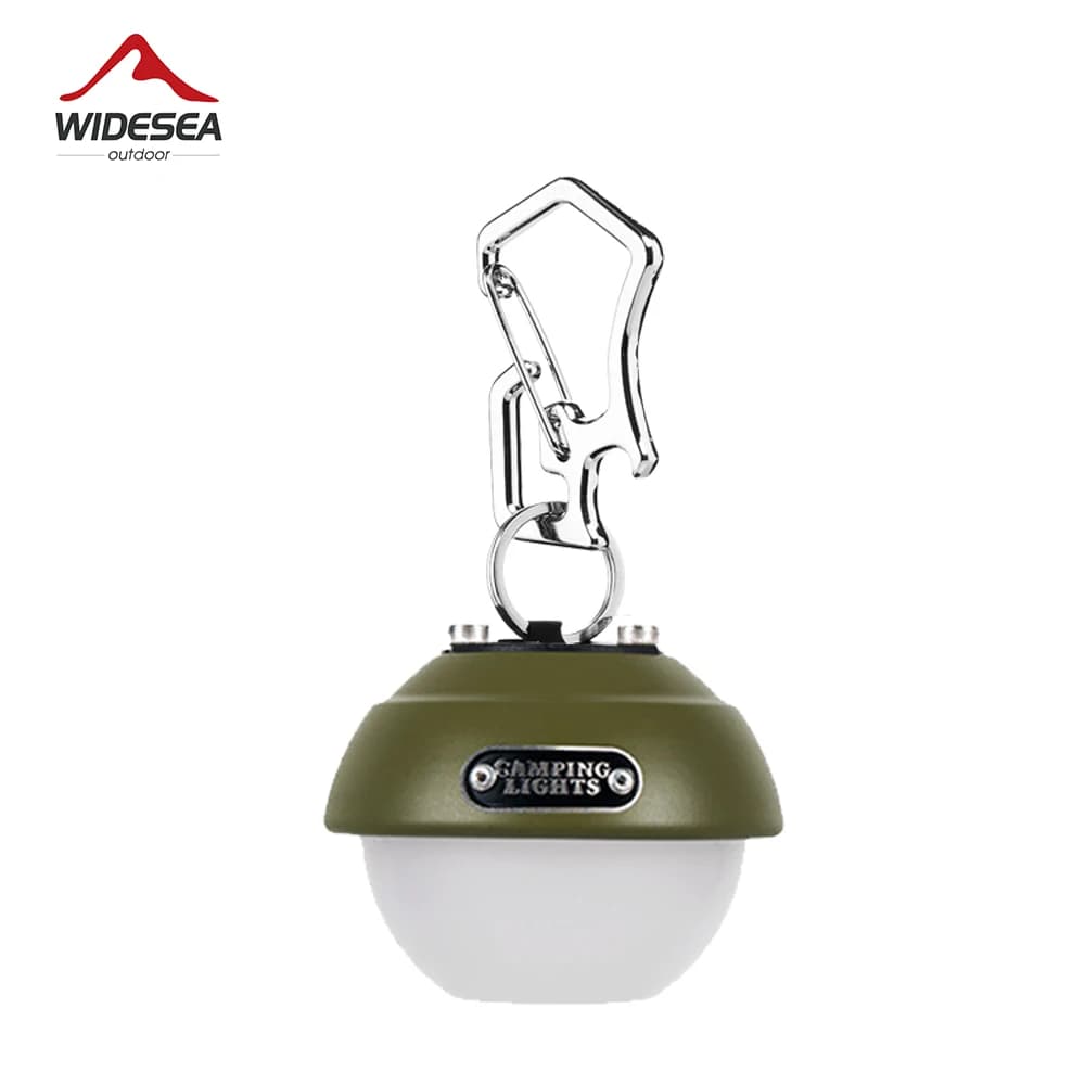 Widesea Camping Light Mini Led Lamp Outdoor Portable Hook Hanging impermeabile ricarica illuminazione zaino tenda escursionismo forniture