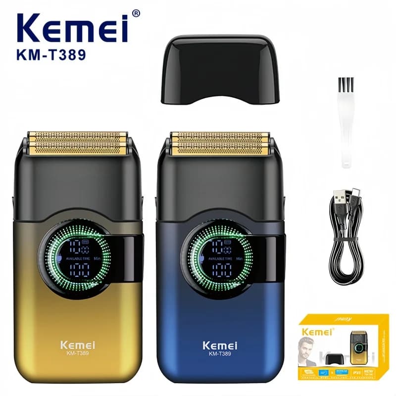 Kemei KM-T389 Rasoio elettrico rotante professionale per uomo Display digitale intelligente, tagliacapelli, tagliacapelli e tagliapasta