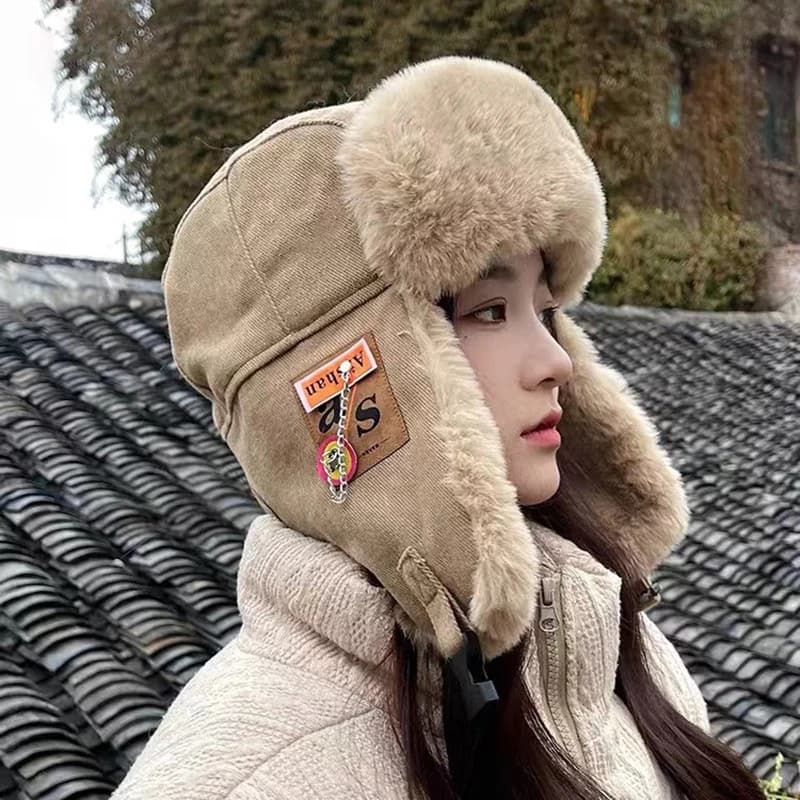 Nuovissimo Cappello Bomber Unisex, Caldo e Spesso, Stile Ushanka Russo con Pelliccia, Cappello Invernale alla Moda per Uomo e Donna, Nero e Grigio, con Paraorecchie, Berretto da Sci Russo