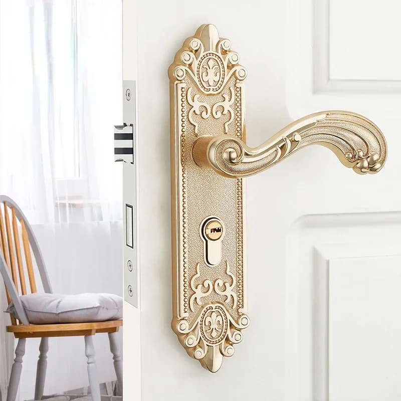 European Silent Interior Door Handle Luxury Anti Theft Door Lock Knob Modern Furniture Hardware Door Fitting