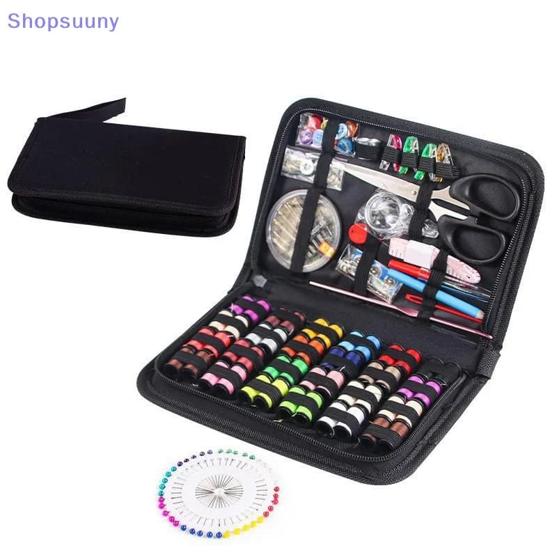 [SU]86/172pcs Sewing Kit With Threads Needles Scissors Tape Measure Buttons Storage Bag Portable Travel Sewing Box Tools[SU]