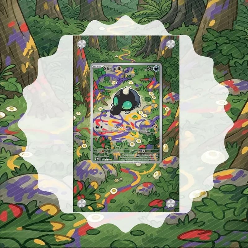 Espositore per Carte Pokemon Shroodle, Portachiavi PTCG, Oggetti da Collezione Anime, Merchandise Anime, Custodia Protettiva in Acrilico, Giocattoli, Regalo