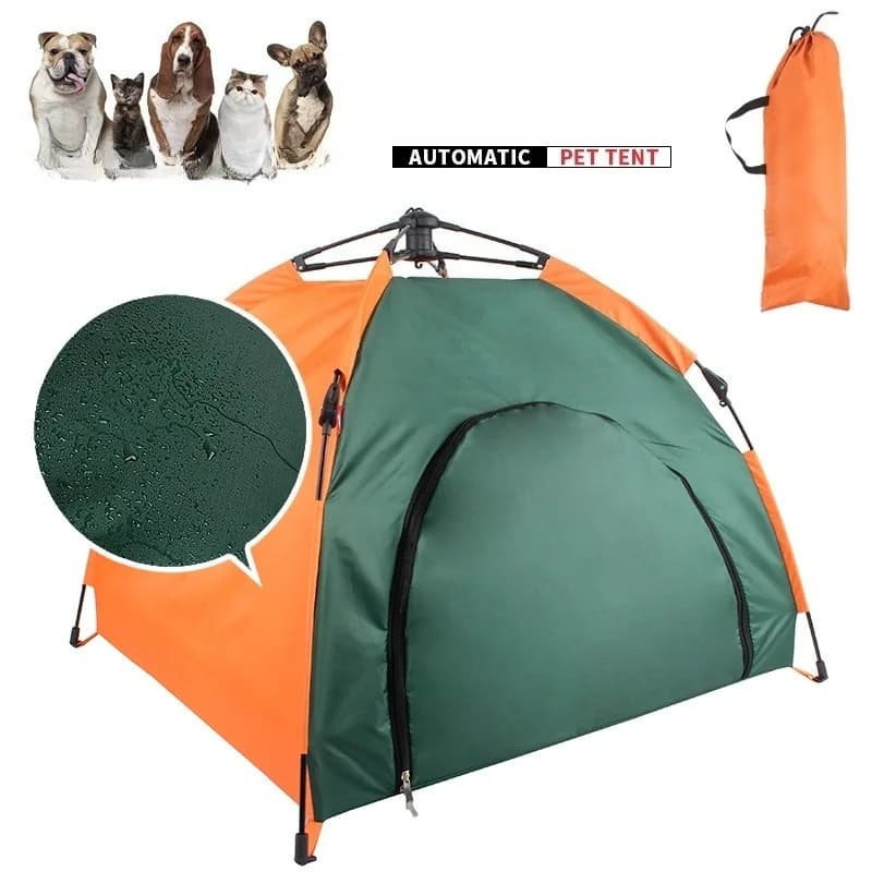 Tenda per animali domestici da esterno, pieghevole automatica, per gatti e cani, antipioggia, resistente al sole, portatile, per cuccia per tenda per cani da auto