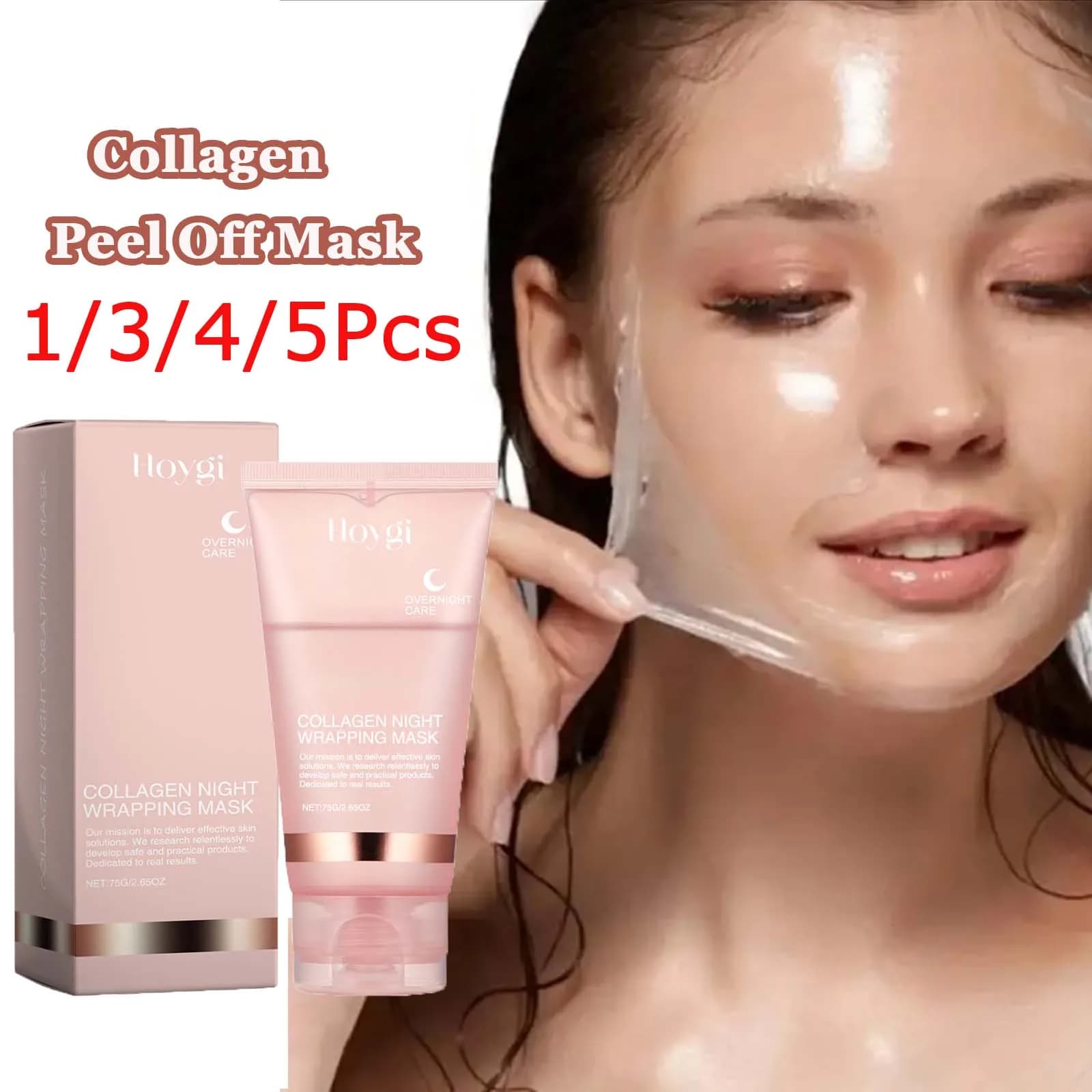 1-5 pezzi maschera peel off al collagene maschera avvolgente notturna al collagene idratazione profonda dissolvenza linee sottili rassodante restringimento dei pori schiarente