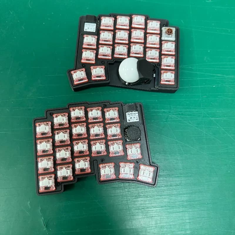 NEW MoNa² Split Trackball Keyboard Custom Portable Kailh Choc V1/V2 Wireless Bluetooth Dual-mode Hot Swap Mechanical Keyboard