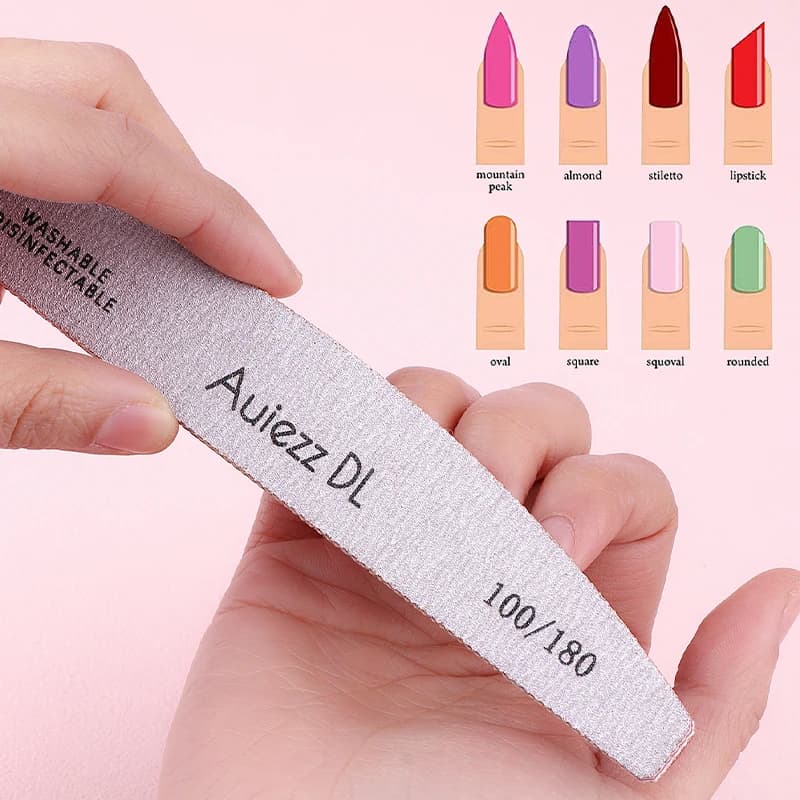 5/10 Pezzi Lime Professionali per Unghie, Lime in Carta Vetrata Spessa, Blocchi Lucidanti Grigi, Strumenti per Manicure per Lucidatura e Levigatura