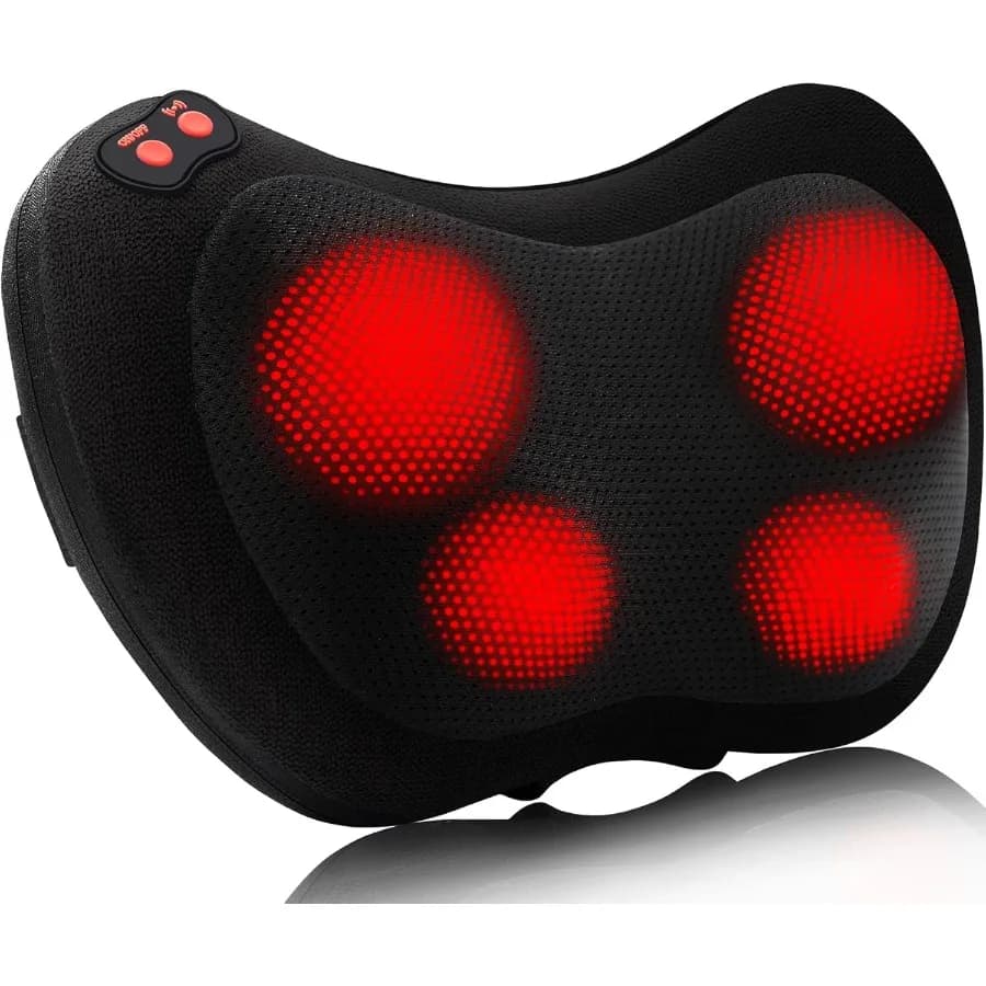 Electric Shiatsu Back Massager with Heat for Pain Relief Deep Tissue Kneading Massage Pillow for Waist Legs and Shoulders Ideal
