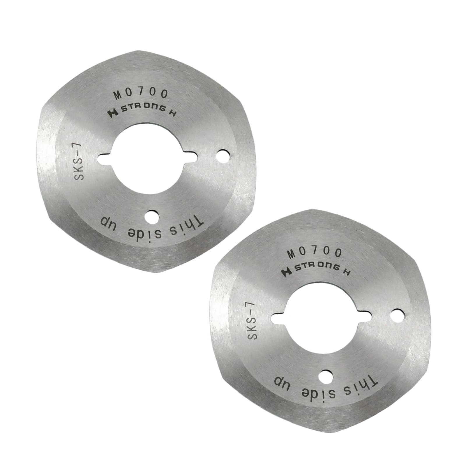 M0700 (6) 6-Side Round Metal Blade 50mm (2 inch) For Rotary Fabric Cutting Machine Made By Super Alloy Steel (2PCS)