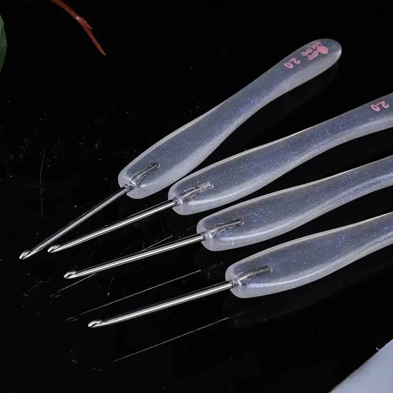 1Pcs Resin Crochet Hook Stainless Steel DIY Knitting Needles Yarn Pure Handmade Doll Needles