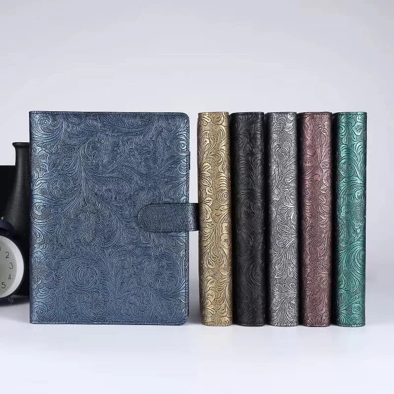A6 copertina per Notebook colore metallo 6 raccoglitore ad anelli PU Clip-on Notebook in pelle fogli mobili quaderni Planner Journal cancelleria