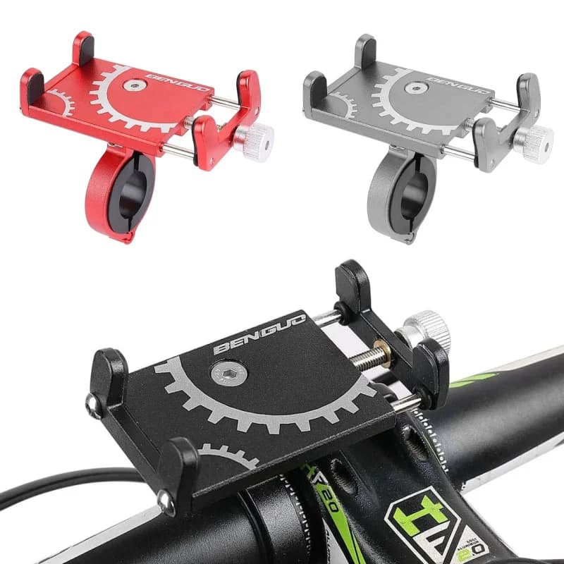 Supporto universale per telefono cellulare in lega di alluminio Supporto per telefono cellulare Clip per telefono in alluminio ruotabile a 360° Accessori per scooter da bicicletta