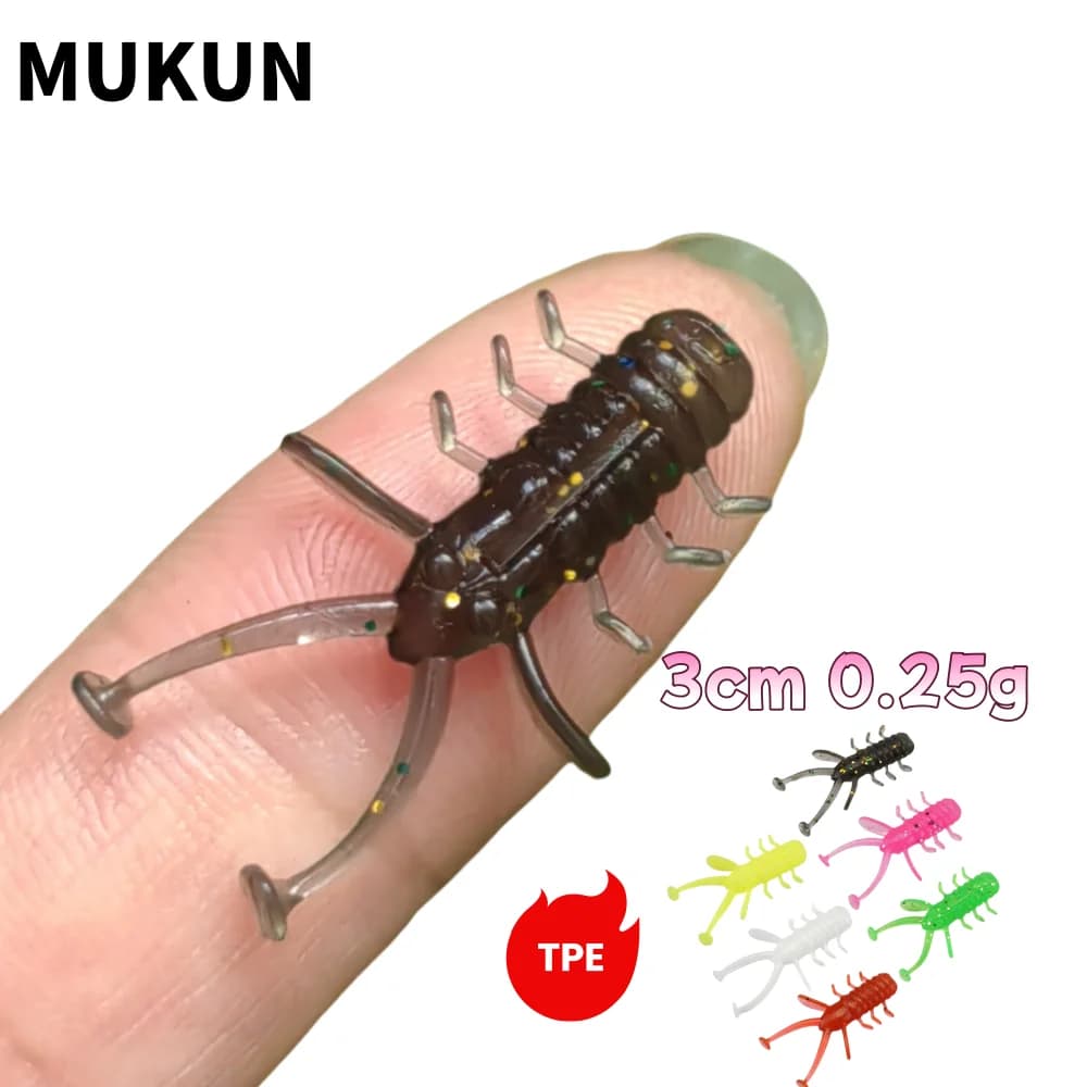 MUKUN 30mm Micro Verme Morbido Richiamo di Pesca TPE Galleggiante In Plastica Del Silicone Swimbait Softbait Per La Cattura Cavallo Sgombro 20 pz/borsa