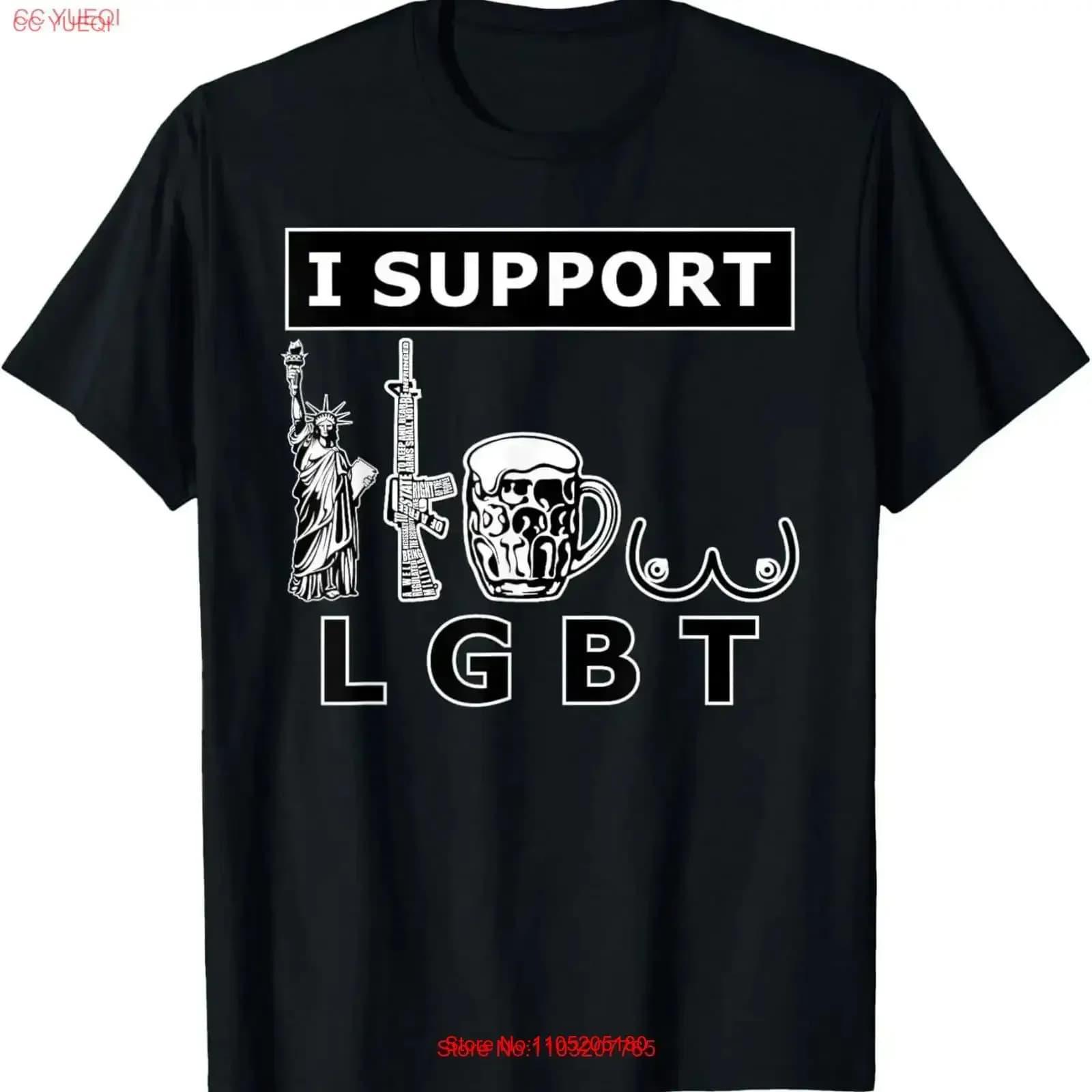 Supporto LGTB liberty pistole tette di birra Parodia divertente T Shirt vintage Lavato Allungato Versatile Grafica morbida Casual
