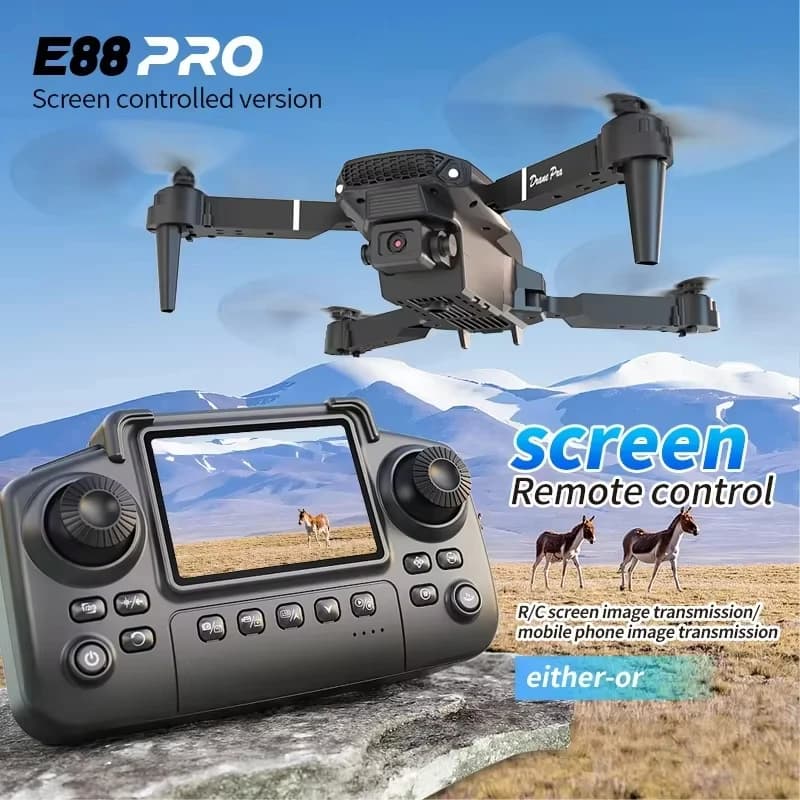 2026 New E88 Drone 8K HD Camera aerial photography 5G WIFI FPV Foldable Quadcopters RC Drone with Hovering For Toys Gifts Kids