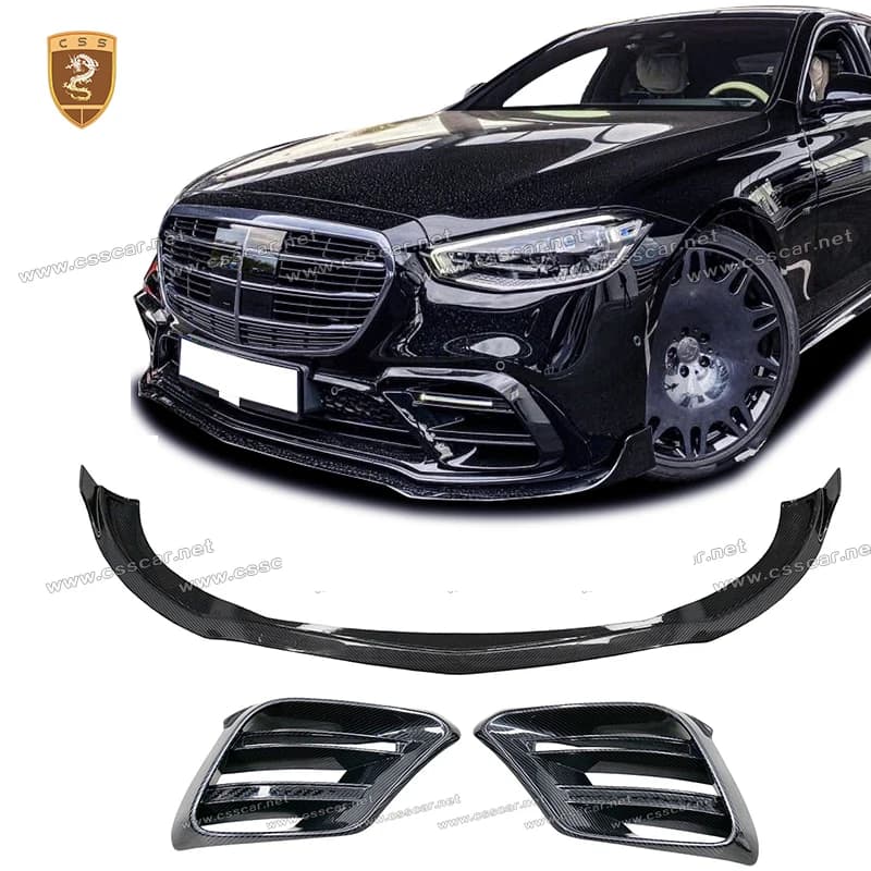 Car Front Bumper Lip Diffuser Splitter Protection Guard For Benz W223 BBS Style Front Air Vent Intake Cover Trim Exterior Part