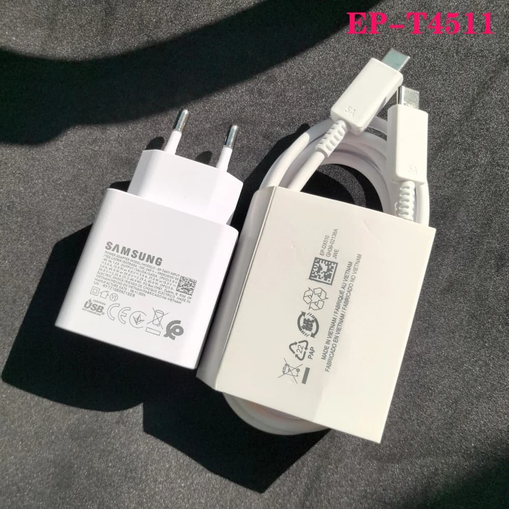 EP-T4511 Samsung 45W USB C Charger Super Fast Charge EU Adapter 1/1.8M Type C Cable For Galaxy S26 S25 S24 S23 S22 Ultra FE A55