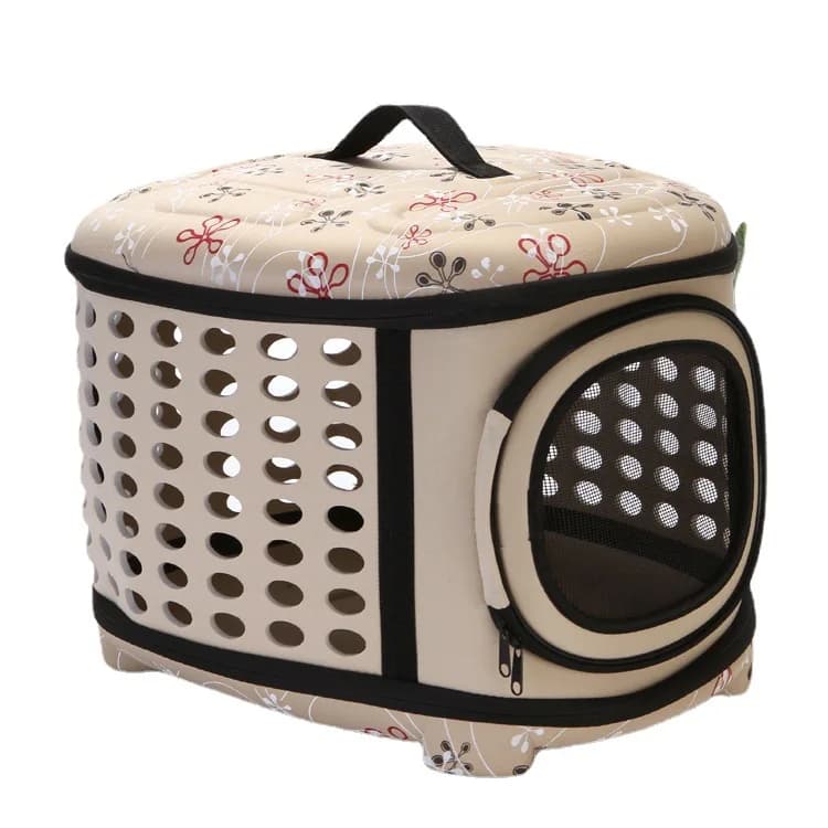 Borsa Pieghevole in EVA per Animali Domestici, Trasportino Portatile da Viaggio per Auto, Borsa a Tracolla per Gatti e Cani