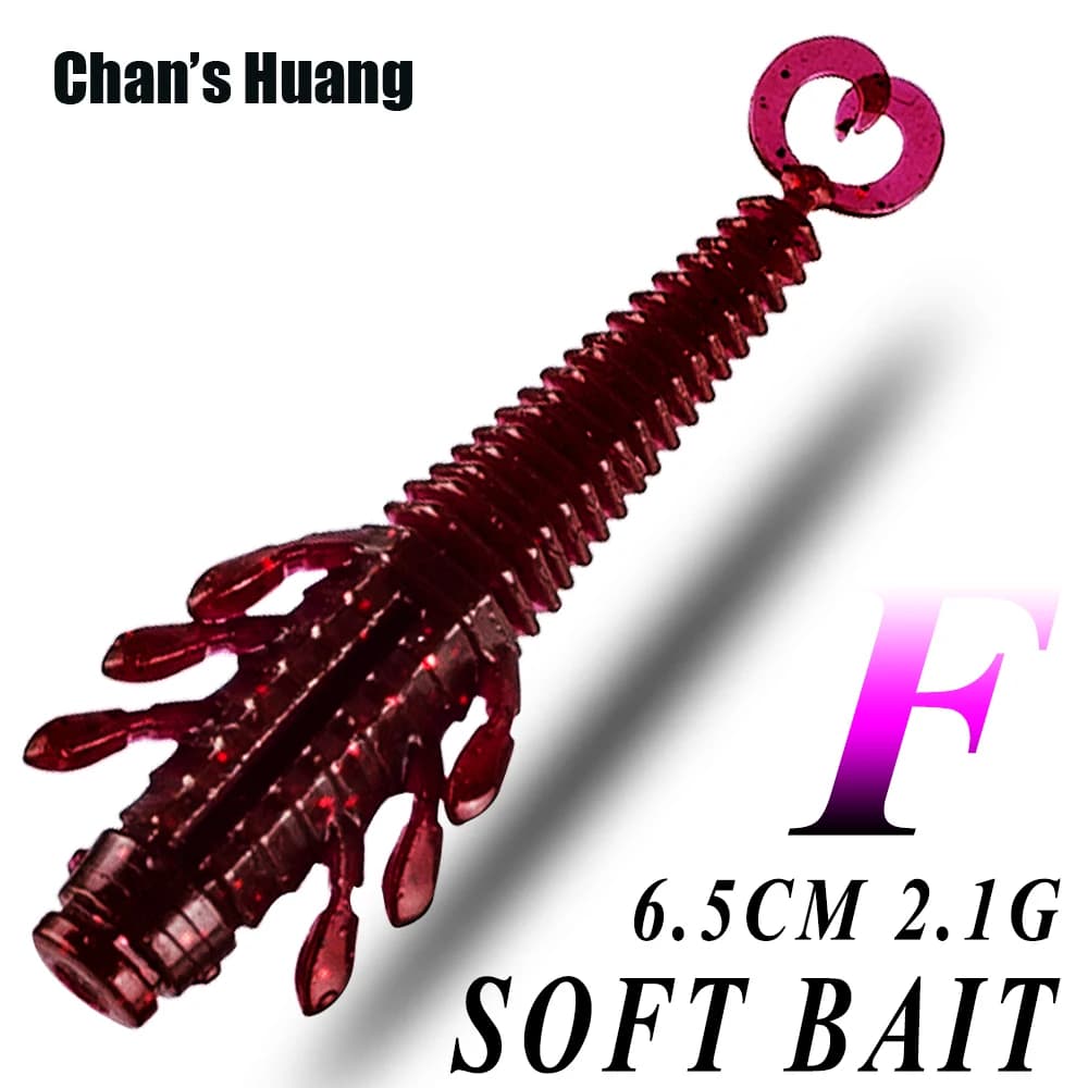 Chan's Huang 8 PZ/SAC Galleggiante Artificiale Esca Morbida 6.5 CM 2.1G Verme In Silicone Wobblers Walleye Pesce Persico Bass Esche Da Pesca Affrontare