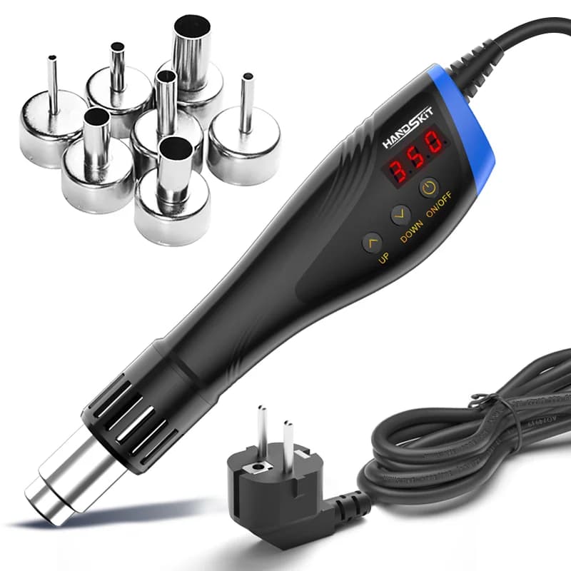 600W pistola ad aria calda Display LCD riscaldamento ceramico stazione di rilavorazione saldatura elettrica con 7 riscaldatore termico Nozzle110V/220V