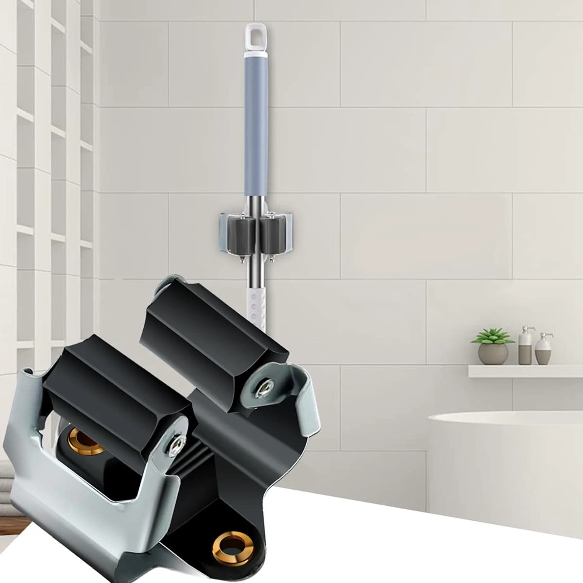 【Nave entro 10 pezzi Porta scopa per mop con viti Maniglia Strumenti per appendere per il bagno della cucina di casa