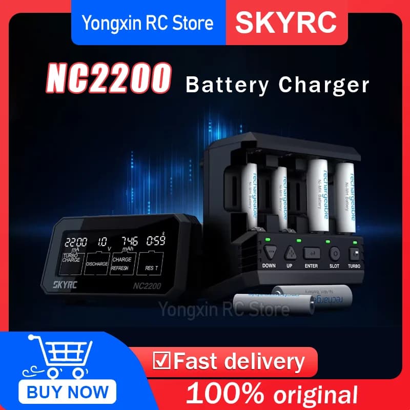 SKYRC NC2200 four-channel charger Controlled by FPV RC racing drones, Nickel Metal/Nickel Metal AA/AAA batteries