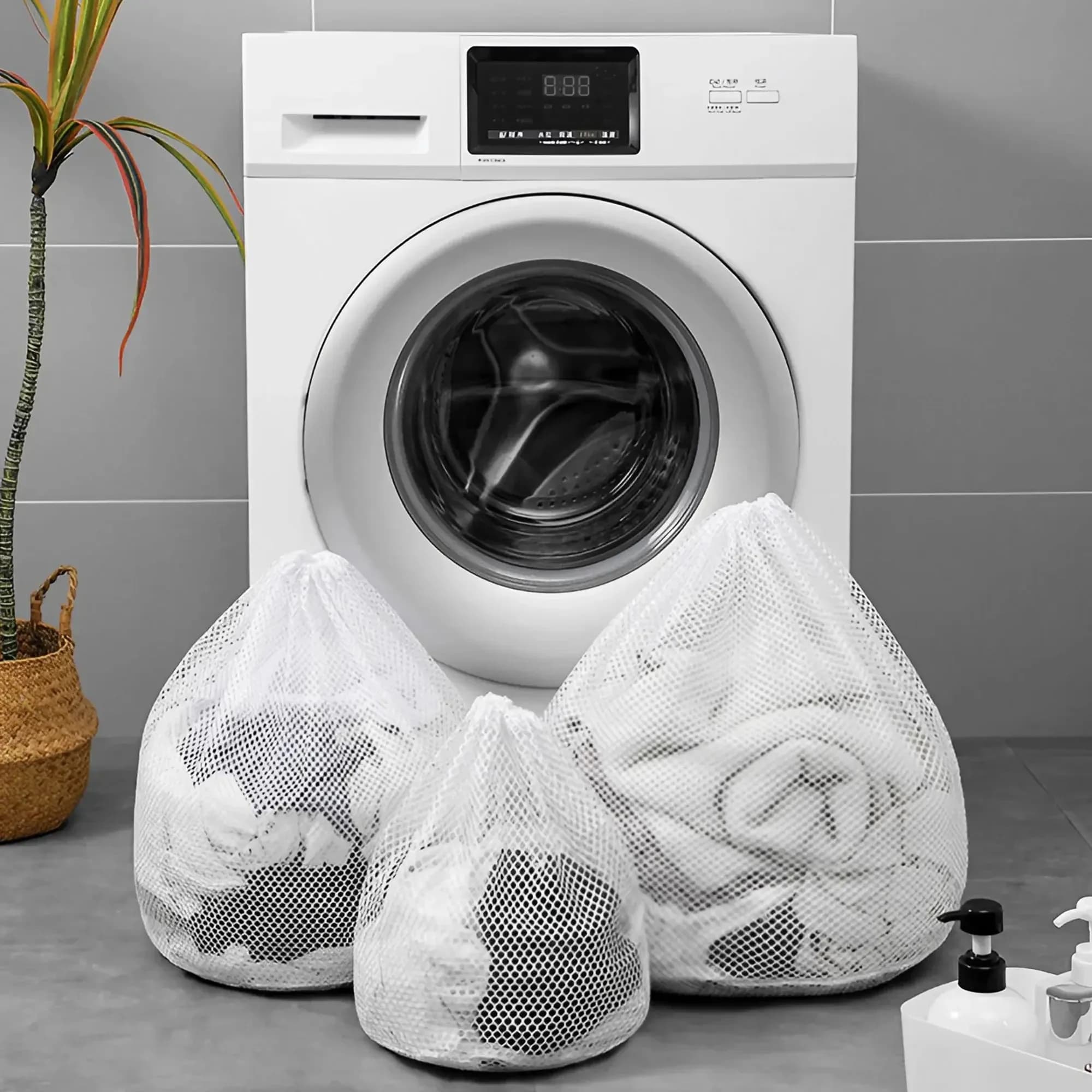 1PC Wash Jeans Coarse Mesh Drawstring Laundry Bag Large Thickened for Clothes Blankets Curtains and More